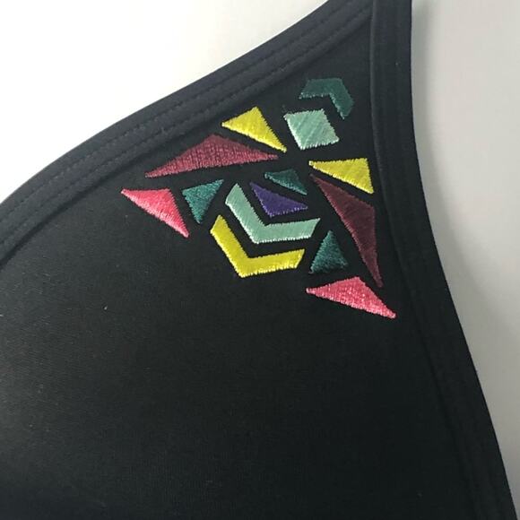 PINK Victoria’s Secret 2-Piece Black Tribal Embroidered Bikini Swim Set SM - Picture 8 of 14